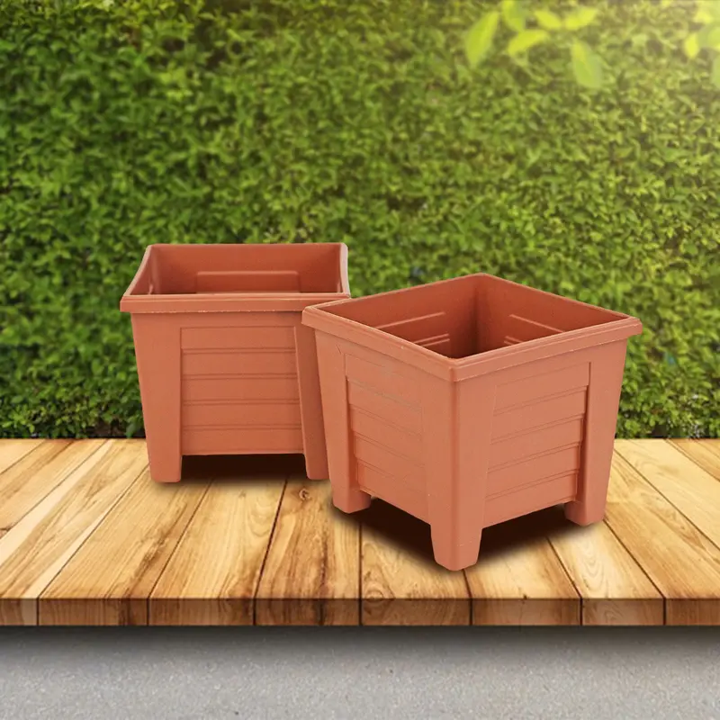 Set De 2 Mini Macetas Cuadradas 1