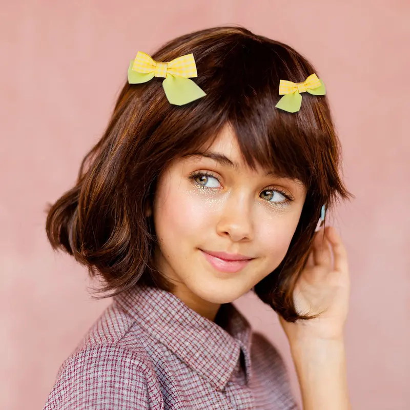 Set De 2 Moños Para Cabello, Color Amarillo 1