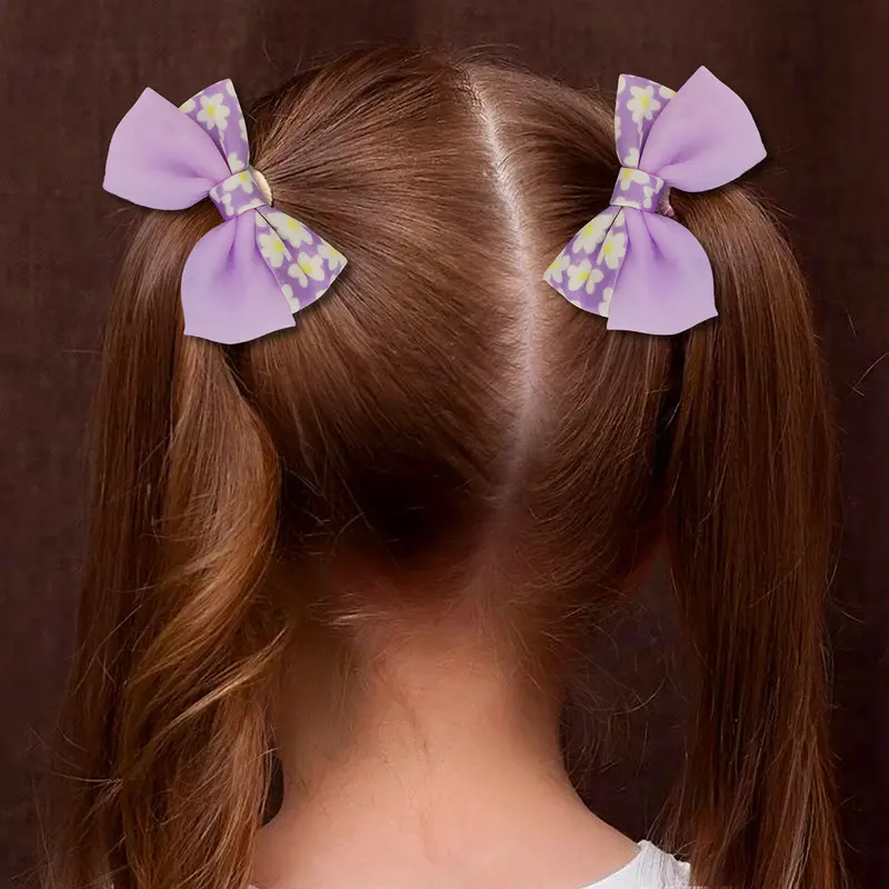 Set De 2 Moños Para Cabello, Color Lila 2