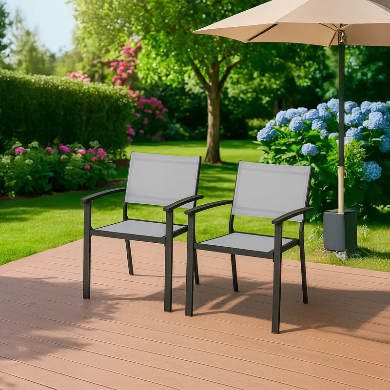 Set De 2 Sillas De Comedor Para Exteriores, Ryegate, Color Gris Desgastado 1