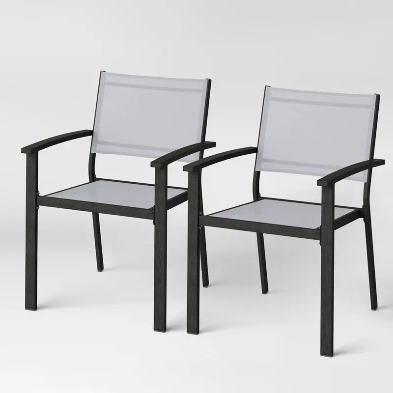 Set De 2 Sillas De Comedor Para Exteriores, Ryegate, Color Gris Desgastado 2