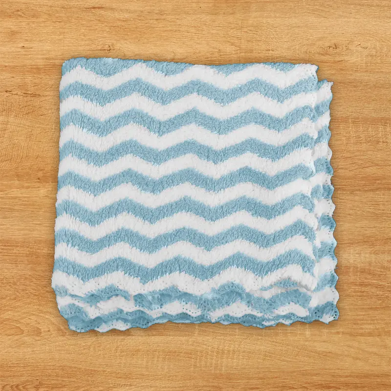 Set De 2 Trapos De Microfibra Color Azul Menta Con Blanco, 30X30cm 2