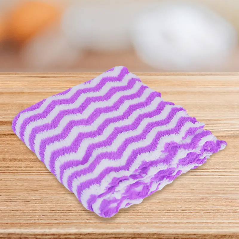 Set De 2 Trapos De Microfibra Color Morado Con Blanco, 30X30cm 1