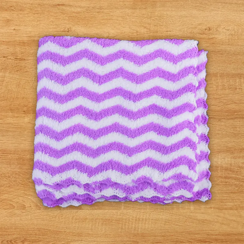 Set De 2 Trapos De Microfibra Color Morado Con Blanco, 30X30cm 2