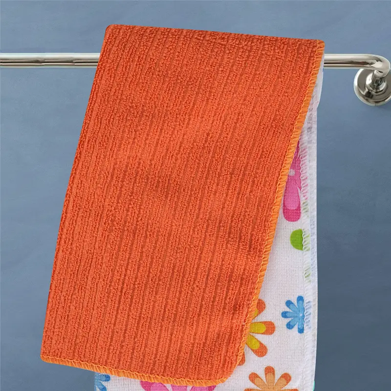 Set De 2 Trapos De Microfibra Color Naranja 30 X 30Cm, 38 X 60Cm 1