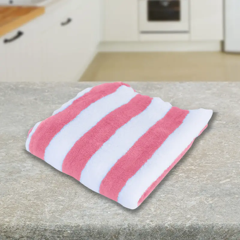 Set De 2 Trapos De Microfibra Color Rosa Con Blanco, 30X30cm 1