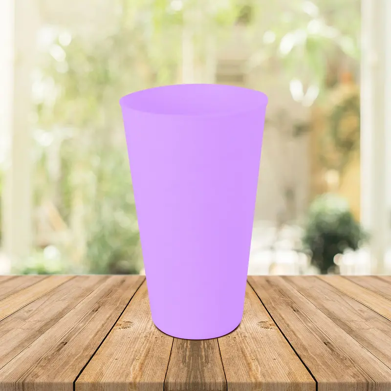 Set De 2 Vasos De Plástico, Color Lila, 550 Ml 1