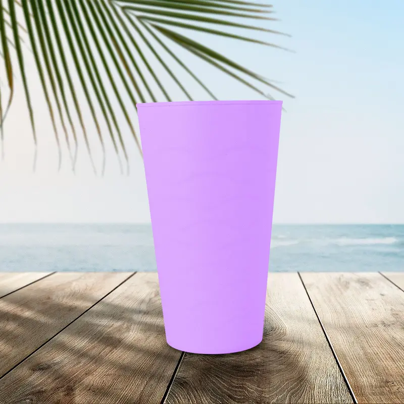 Set De 2 Vasos De Plástico, Color Lila, 550 Ml 2
