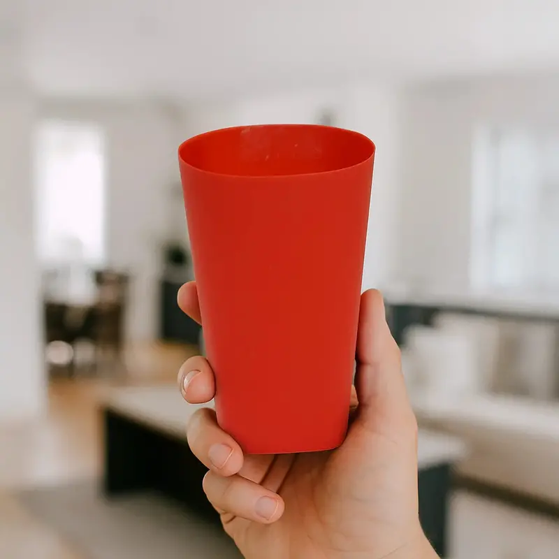 Set De 2 Vasos De Plástico, Color Rojo 2