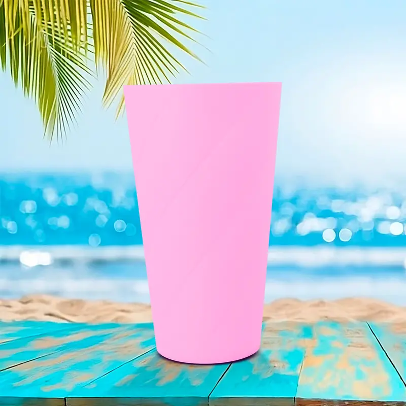 Set De 2 Vasos De Plástico, Color Rosa, 550 Ml 2
