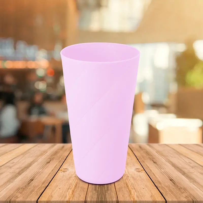Set De 2 Vasos De Plástico, Color Rosa Pastel, 550 Ml 1