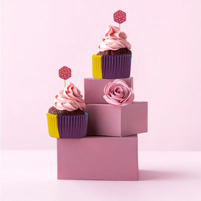 Set De 20 Capacillos Arcoiris Para Cupcakes 1
