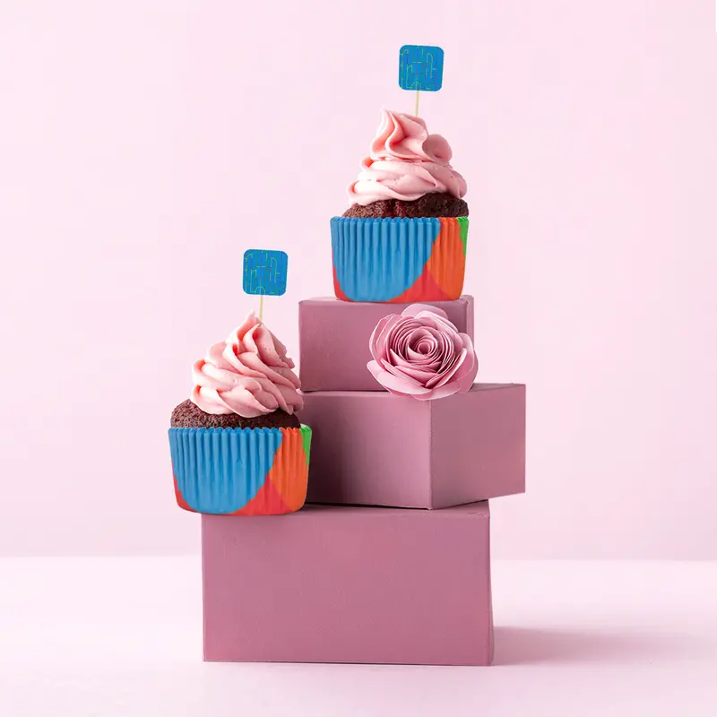Set De 20 Capacillos Arcoiris Para Cupcakes 1