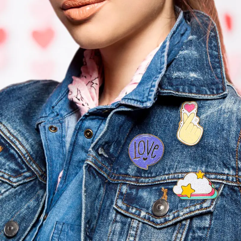 Set De 3 Broches, Nube, Love Y Corazón 2