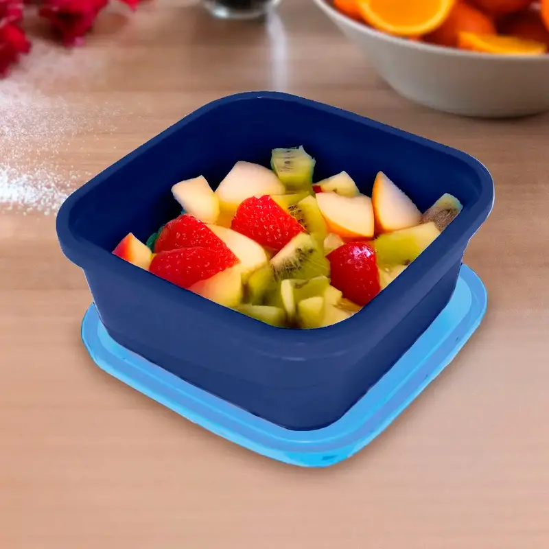 Set De 3 Contenedores Cuadrados, Color Azul, 750 Ml 1