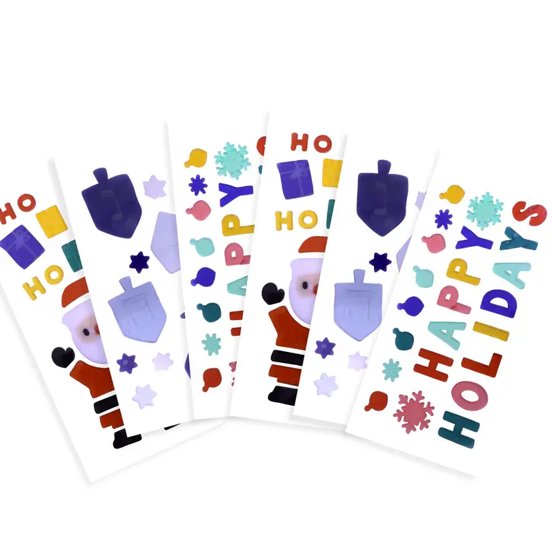 Set De 3 Hojas Con Stickers Navideños 1