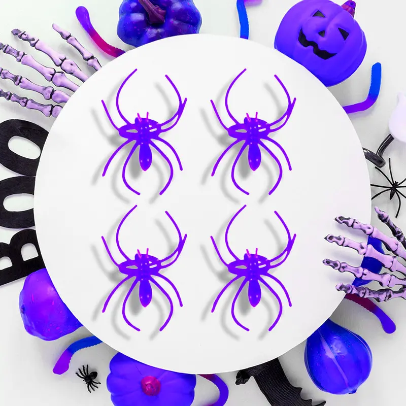 Set De 4 Anillos De Araña Color Morado 1