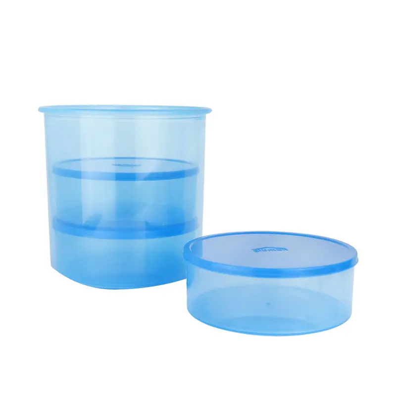 Set De 4 Contenedores De Plástico Color Azul Para Alimentos 2