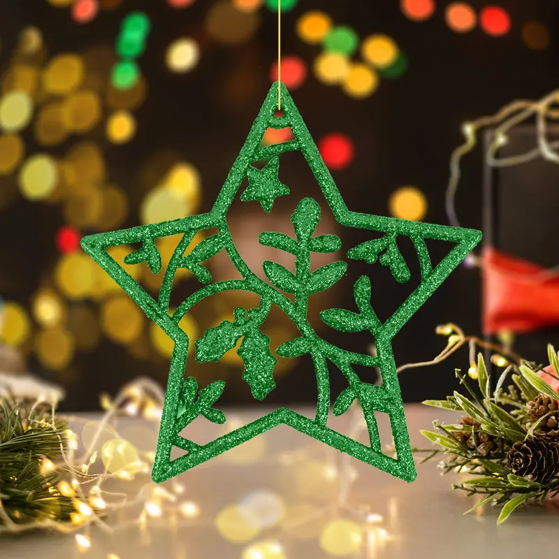Set De 4 Estrellas Navideñas Color Verde 1