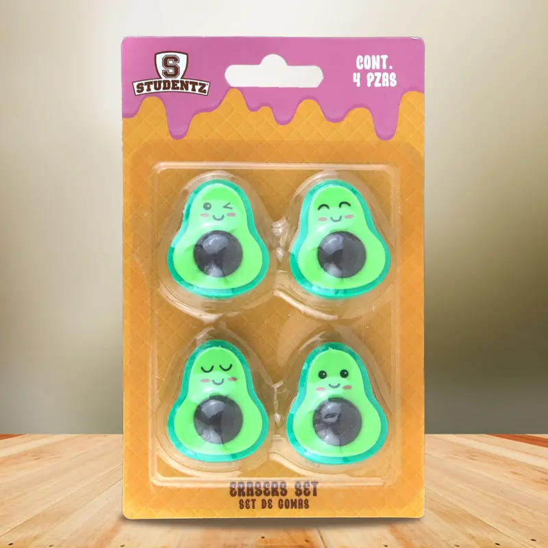 Set De 4 Gomas En Forma De Aguacate 1
