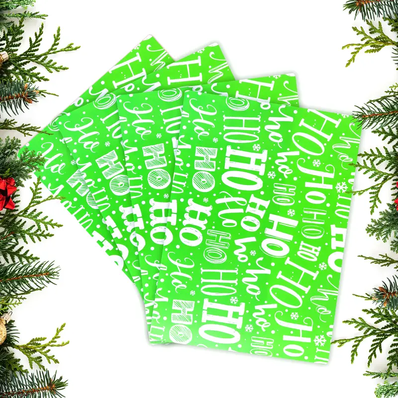 Set De 4 Manteles Individuales Con Diseño De Navidad Color Verde 2