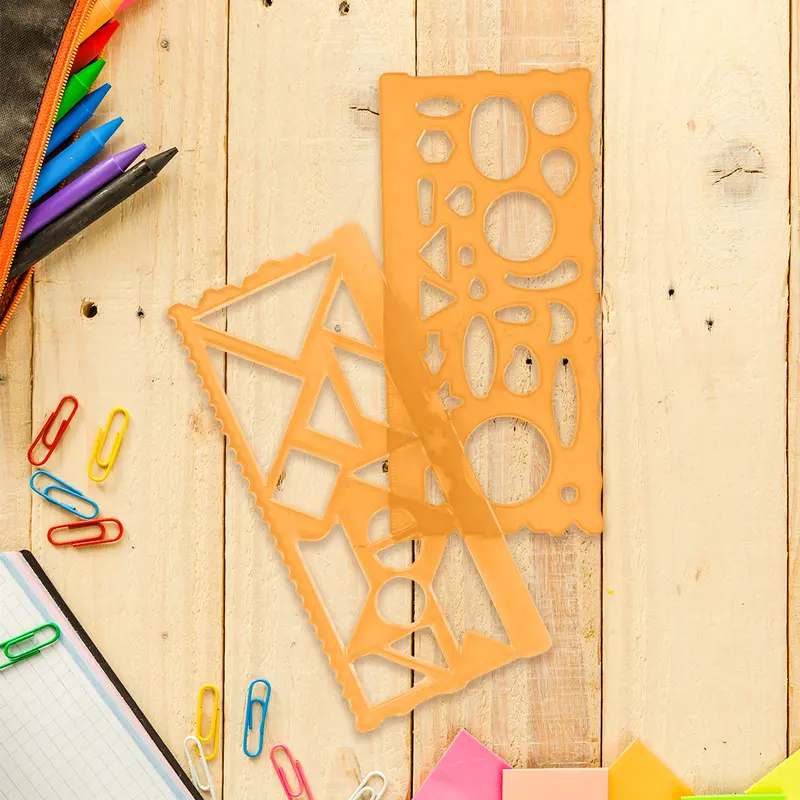 Set De 4 Plantillas De Dibujo Geométricos Color Amarillo 1