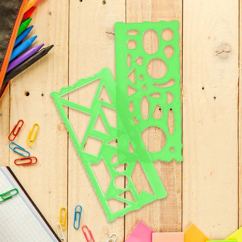 Set De 4 Plantillas De Dibujo Geométricos Color Verde 1