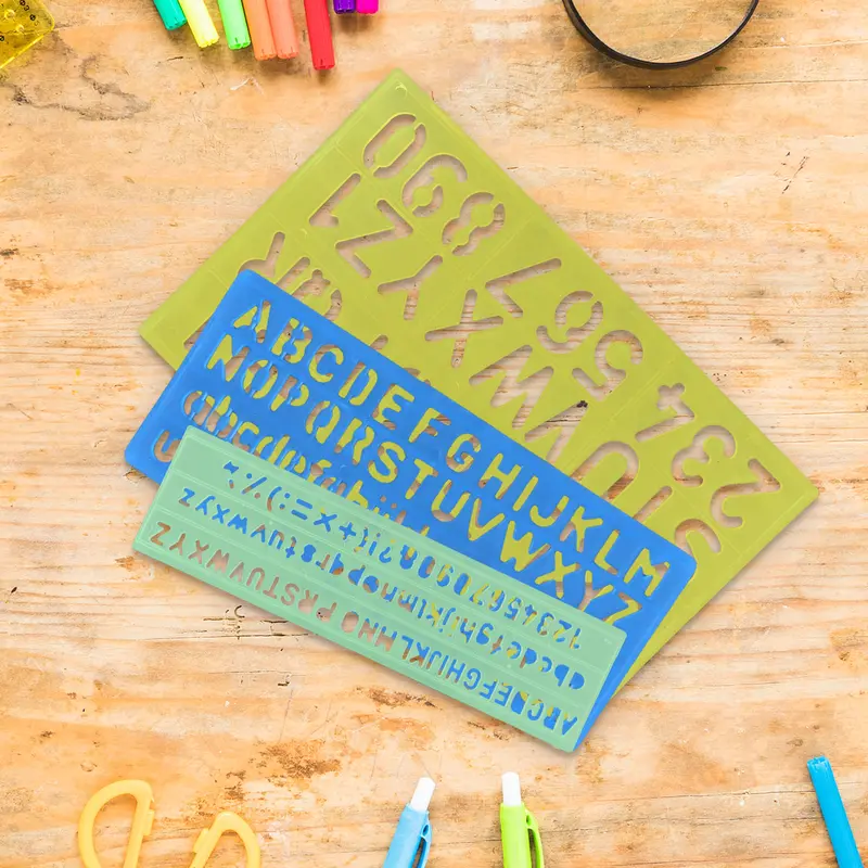 Set De 4 Plantillas De Letras Y Números, Color Amarillo 1