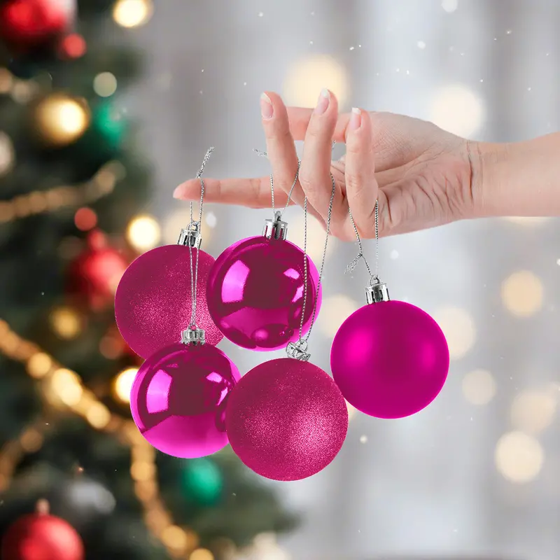 Set De 5 Esferas Color Rosa 2
