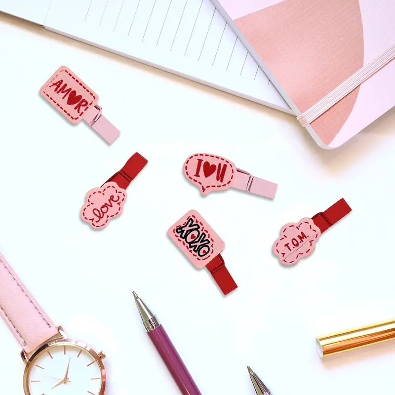 Set De 6 Clips Decorativos Love 1