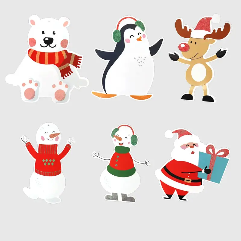 Set De 6 Decoraciones Navideñas De Papel, Santa 1