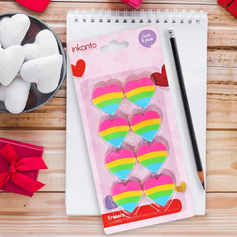 Set De 8 Gomas En Forma De Corazón 1