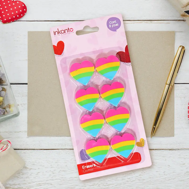 Set De 8 Gomas En Forma De Corazón 2
