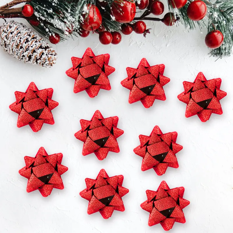 Set De 9 Moños Para Regalo Color Rojo, 9 Piezas 2