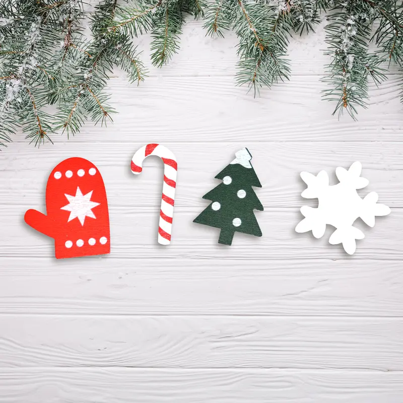 Set De Adornos Navideños De Mdf 2