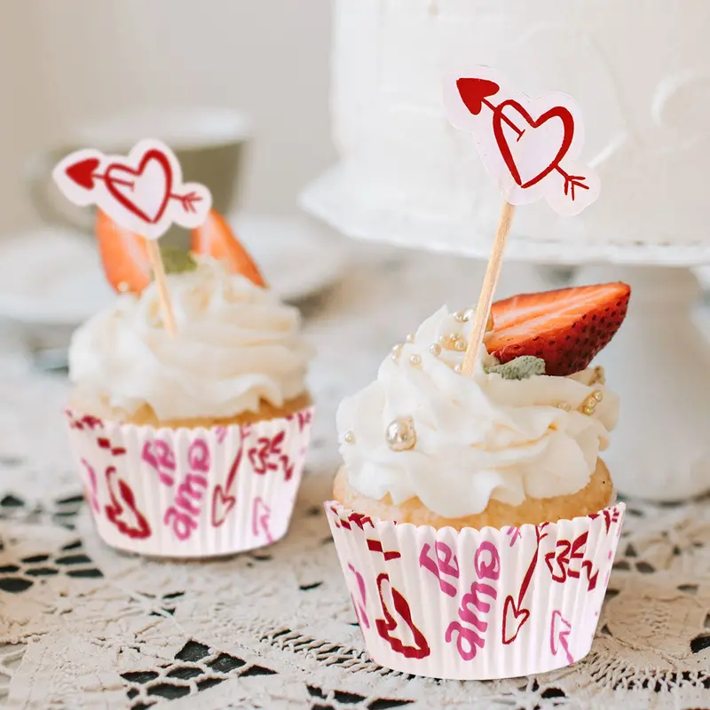 Set De Capacillos Y Palillos Decorativos Para San Valentín, 48 Piezas 1