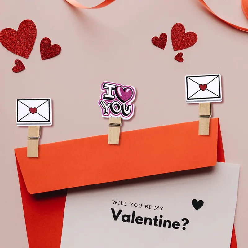 Set De Clips Decorados Para San Valentín, 3 Piezas. 1