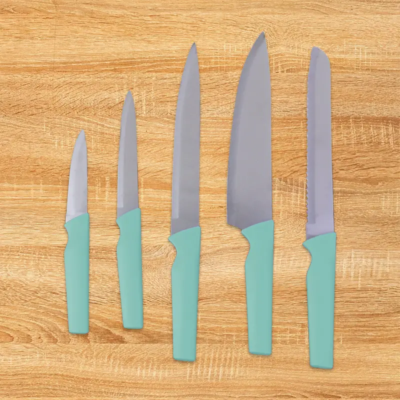 Set De Cuchillos Para Cocina, Color Aqua, 5 Pzas 2