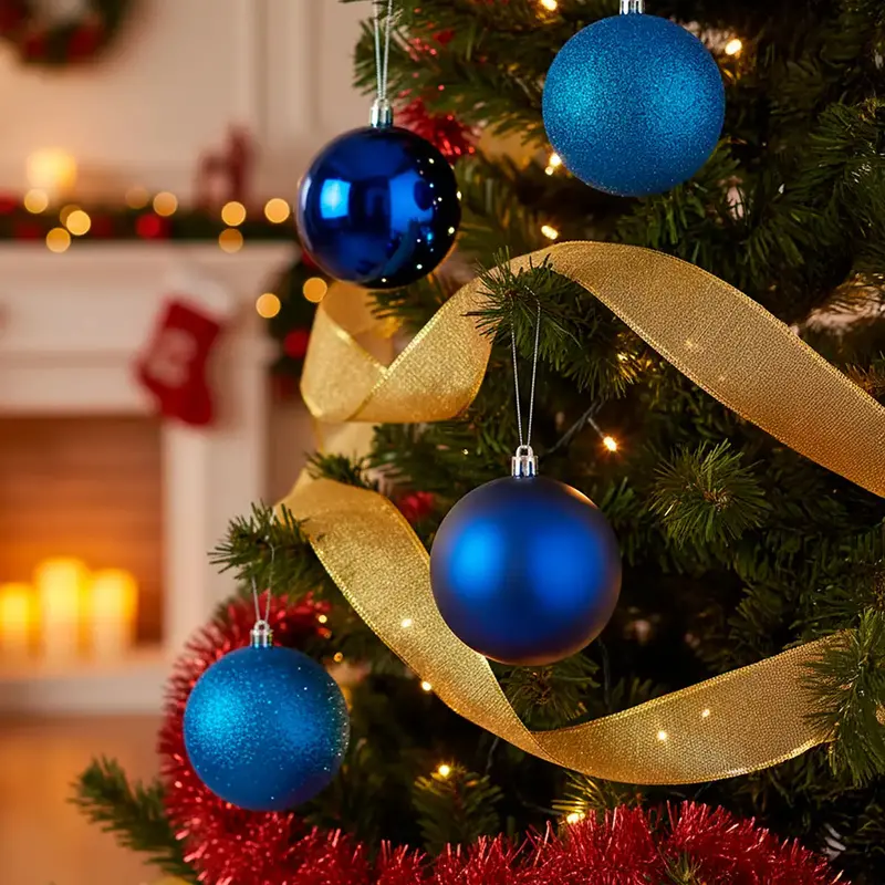 Set De Esferas Navideñas, Color Azul, 4 Pzas 2