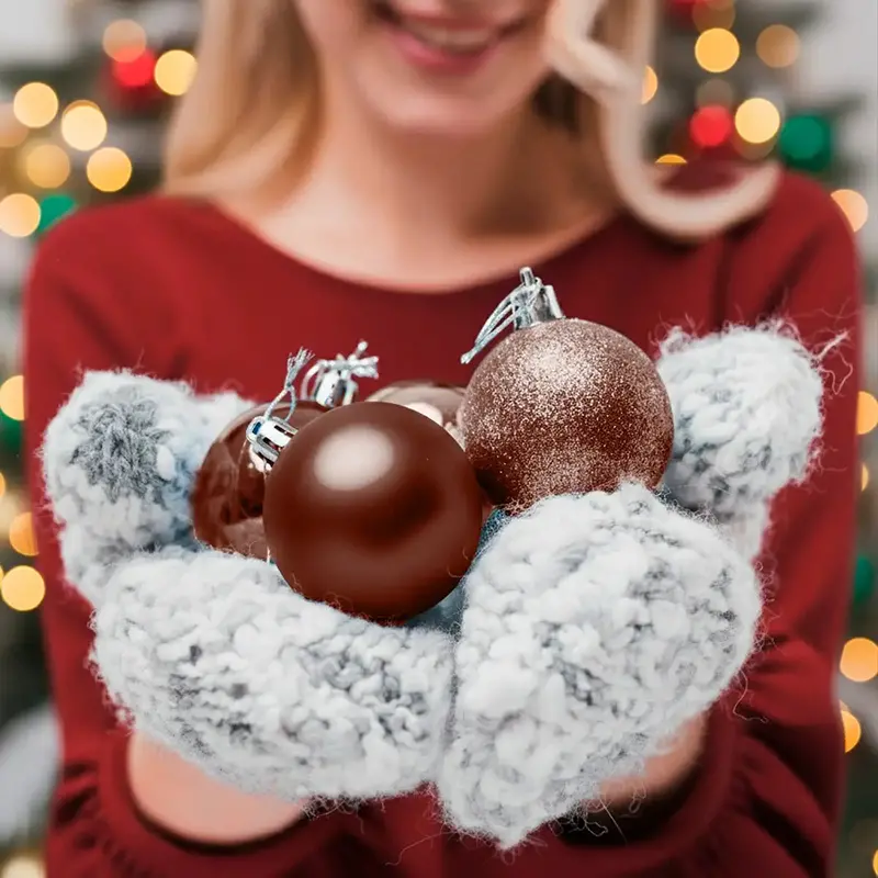 Set De Esferas Navideñas, Color Cobre, 4 Pzas 1
