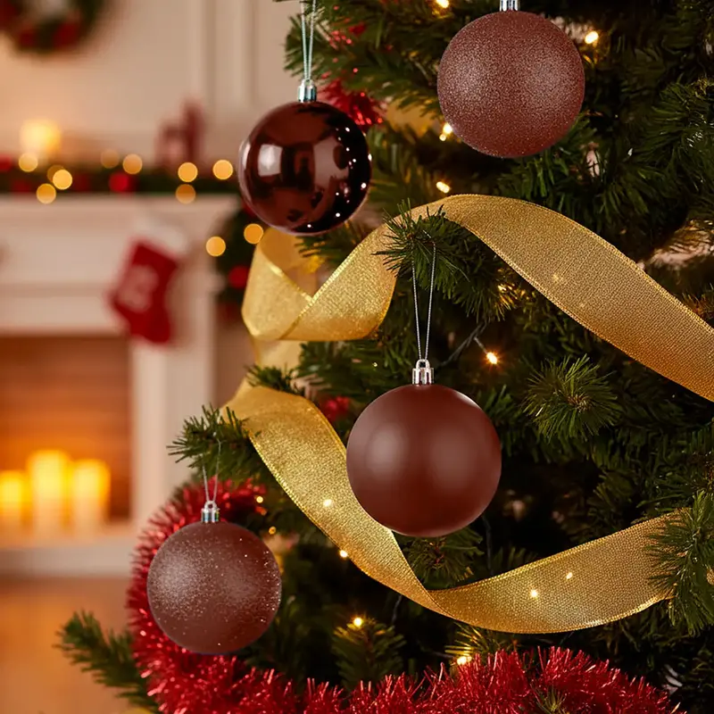Set De Esferas Navideñas, Color Cobre, 4 Pzas 2