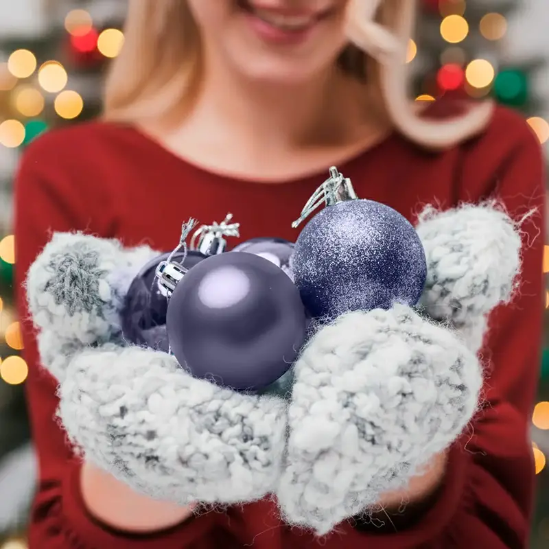 Set De Esferas Navideñas, Color Plata, 4 Pzas 1