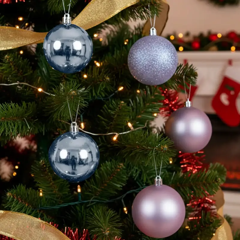 Set De Esferas Navideñas, Color Plata, 4 Pzas 2