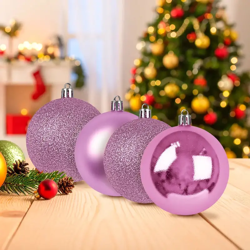 Set De Esferas Navideñas, Color Rosa, 4 Pzas 2