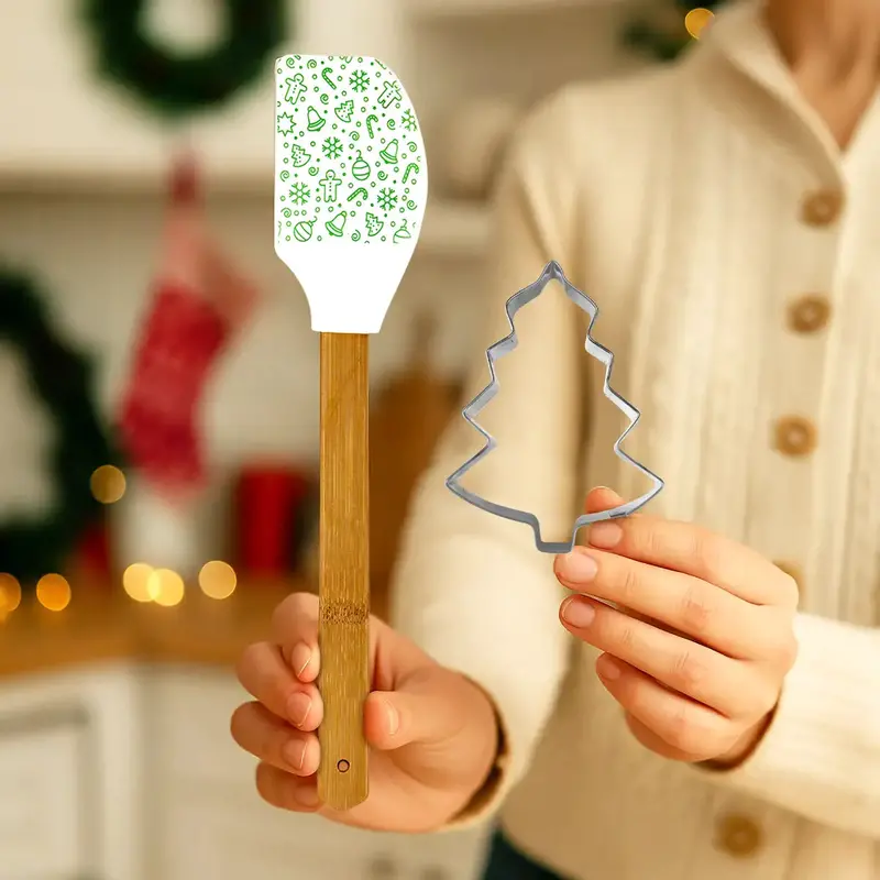 Set De Espátula Y Cortador Navideño 1