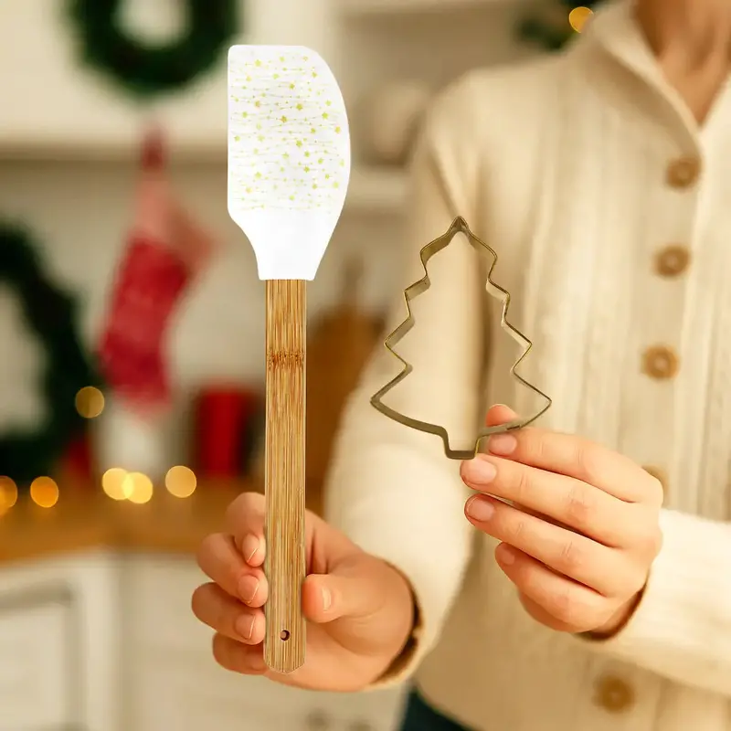 Set De Espátula Y Cortador Navideño, Pino 1
