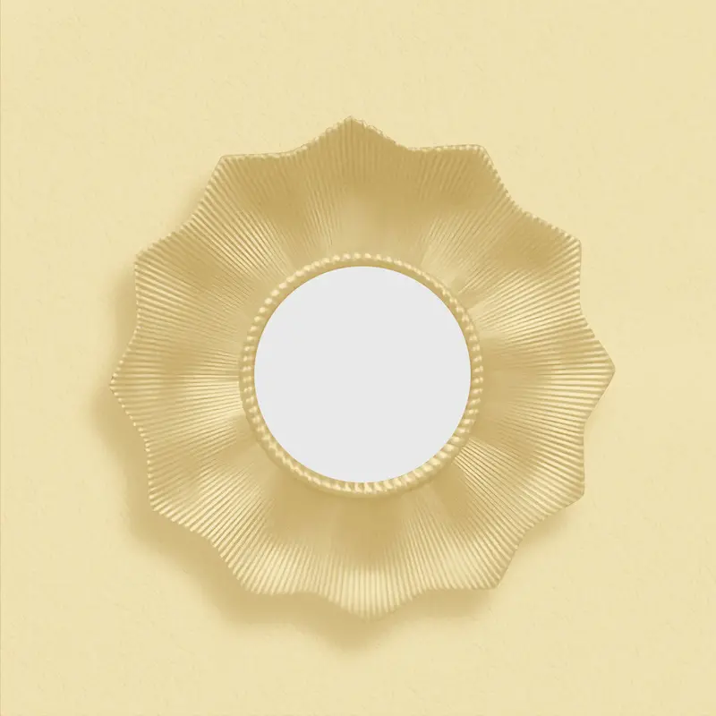 Set De Espejos Diseño Flor, Marco Color Beige 3 Pza. 2