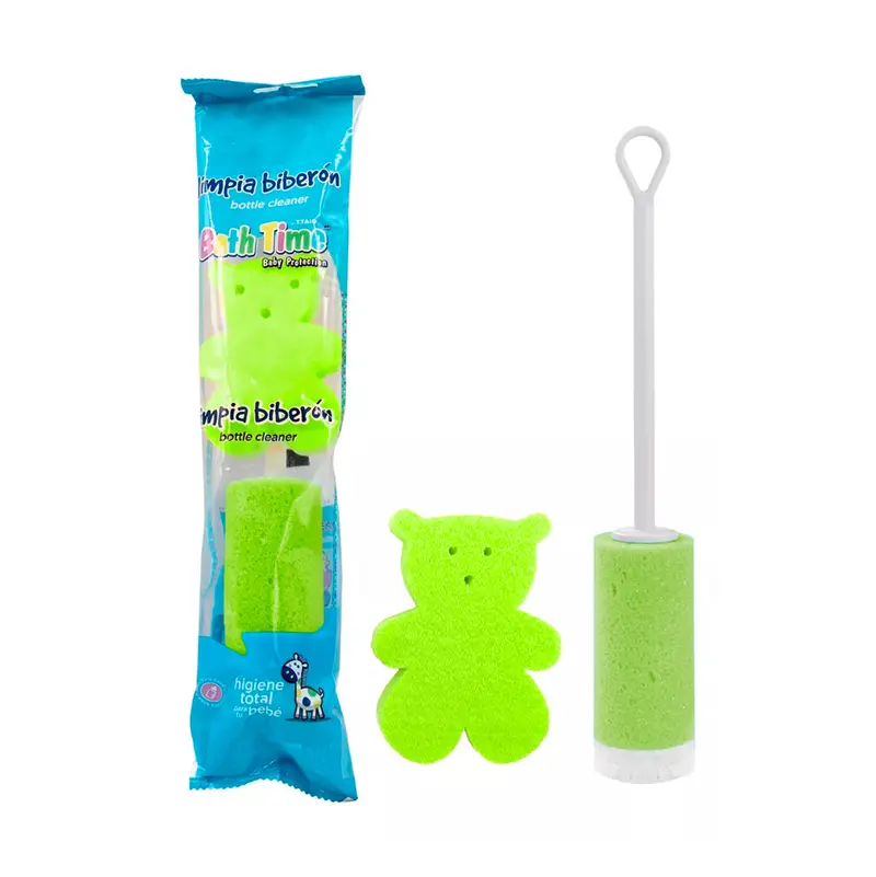 Set De Esponjas Limpia Biberones, Color Verde 1