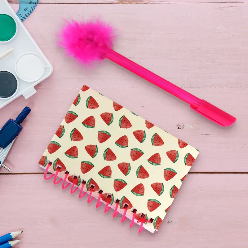 Set De Libreta Con Bolígrafo, Color Rosa 1