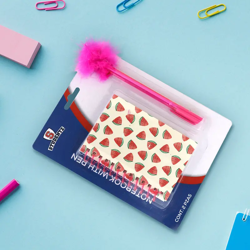 Set De Libreta Con Bolígrafo, Color Rosa 2